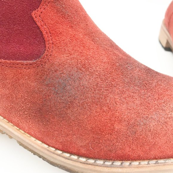 MATT BERNSON Cassidy Western Rustic Burgundy Suede Ankle Boots Womens 9.5 - Picture 8 of 13